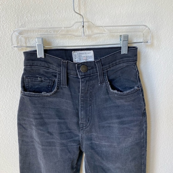 Current/elliott Women’s Jeans charcoal Size 23 Raw-hem Bootcut Ankle Crop Jeans - Picture 3 of 9